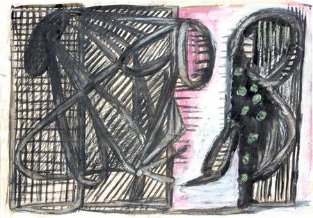 LUPERTZ Markus Reichenberg, 1941 Senza titolo, 1990 olio, carboncino e gessi...