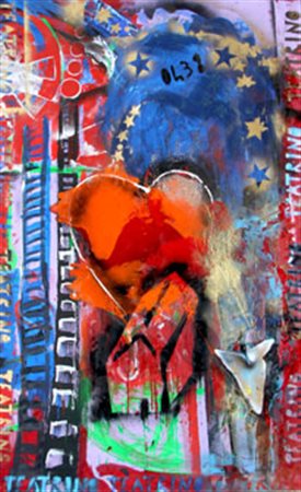 FIORONI Giosetta Roma 1932 Teatrino, 2008 acrilici su tela, cm. 220 x 132.5...