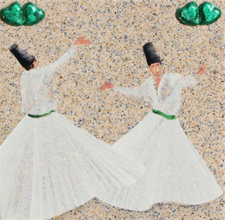 MONDINO Aldo Torino 1938 - Torino 2005 Dervisci, 2003 olio su linoleum, cm....