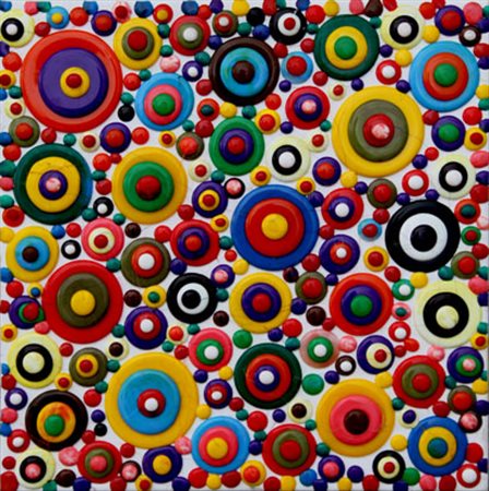 NIDO Davide Senago 1966 Orbicolari, 2011 colle termofusibili su tela, cm. 30...