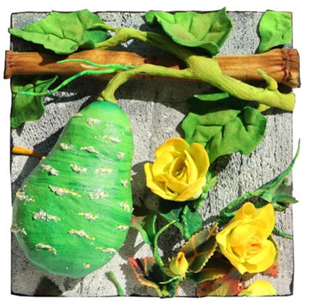 GILARDI Piero Torino 1942 Zucca e rose poliuretano espanso, cm. 30 x 30 x...