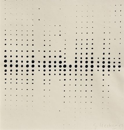 UECKER Gunter Wendorf, Mecklenburg, 1930 Senza titolo, 1959 tecnica mista su...