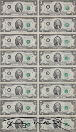 WARHOL Andy Pittsburgh 1928 - New York 1987 Pagina da 32 dollari serigrafia a...