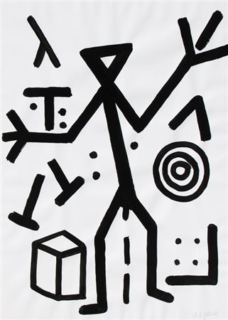 PENK A.R. Dresda 1939 Untitled, 1986 acrilico su carta, cm. 100 x 70 Firma...