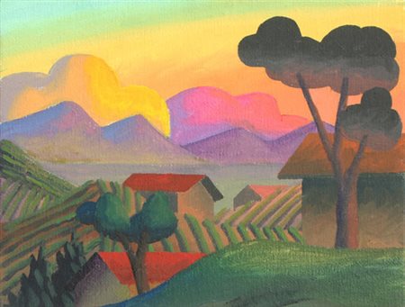 SALVO Leonforte 1947 Clavesana olio su tela, cm. 30 x 40 Firma, titolo...