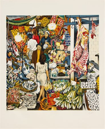 GUTTUSO Renato Bagheria 1912 - Roma 1987 Senza titolo litografia a colori,...