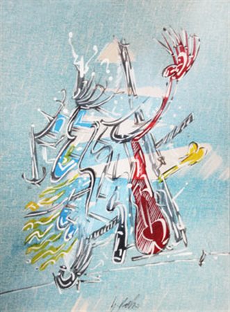 DANGELO Sergio Milano 1932 Piccola bufera, 1980 tempera e pastello su tela,...