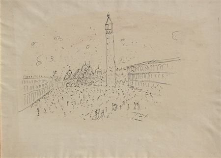 ROGNONI Franco Milano 1913 - Milano 1999 S. Marco, anni 80 tecnica mista su...