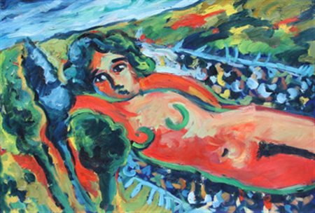 GERMANA' Mimmo Catania 1944 - Busto Arsizio 1992 Nudo, 1989 olio su tela, cm....