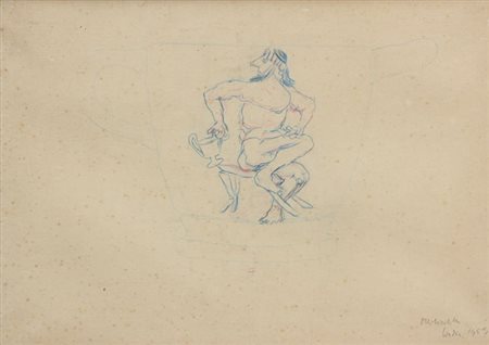 KOKOSCHA Oskar Pöchlarn, 1886 - Montreux, 1980 Bacco (progetto per un vaso),...