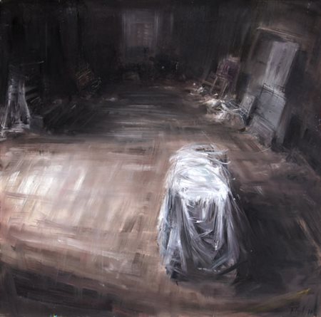 PAPETTI Alessandro Milano 1958 Interno di studio con poltrona, 1994 olio su...