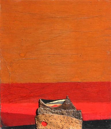 CRIPPA Roberto Monza 1921 - Bresso 1972 Landscape, 1970 collage e sughero su...