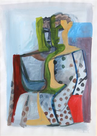 CHIA Sandro Firenze 1946 Senza titolo tecnica mista su carta, cm. 73 x 54...