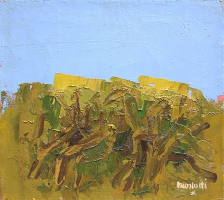 MORLOTTI Ennio Lecco 1910 - Milano 1992 Oliveti, 1987 olio su tela, cm. 40 x...