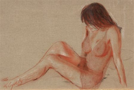 CREPALDI Luciano Novara, 1949 Modella nello studio, 2008 tecnica mista su...