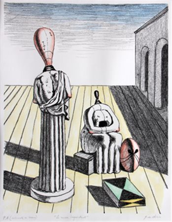 DE CHIRICO Giorgio Volos 1888 - Roma 1978 Le muse inquietanti litografia...