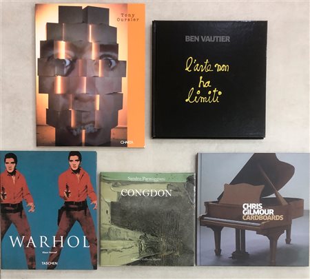 ARTISTI INTERNAZIONALI DEL DOPOGUERRA (OURSLER, BEN, WARHOL, CONGDON, GILMOUR) - Lotto unico di 5 cataloghi