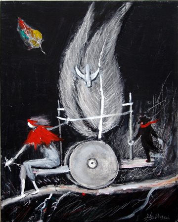 SIRIO BELLUCCI, Carro con piume, 1997