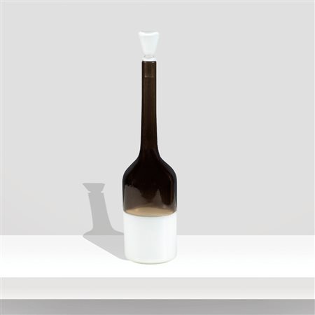 VeniniMurano, 1982h. 31 cm.bottiglia serie a Incalmi in vetro soffiato talpa...