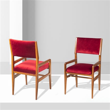 Gio Ponti, prod. Cassina (6)Italia, anni 5087x46x43 cm.sei sedie in legno e...