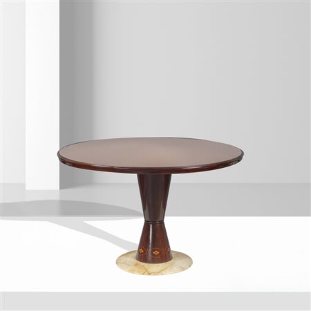 Osvaldo BorsaniItalia, anni 5077x119 cm.tavolo in palissandro intarsiato,...
