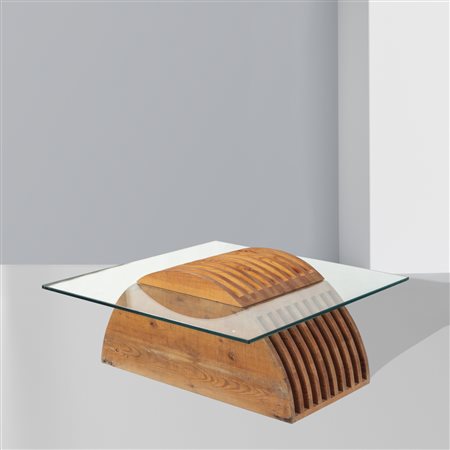 Mario Ceroli, prod. PoltronovaItalia, 1970 circa41x100x100 cm.tavolo basso,...