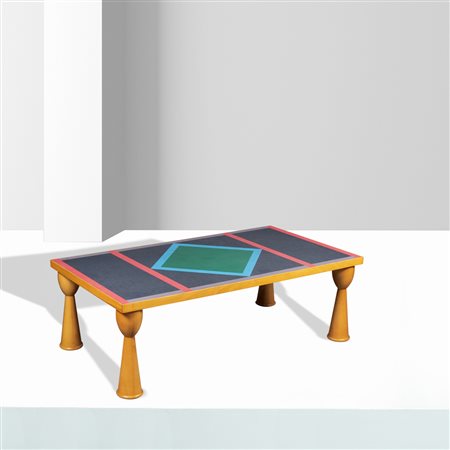 Ettore Sottsass, prod. ZanottaItalia, anni 9042x128x70 cm.tavolo basso mod....