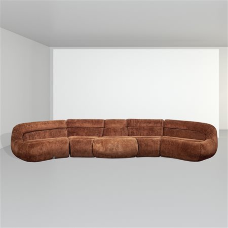 Manifattura italianaanni 7060x390x90 cm.divano modulare in tessuto imbottito