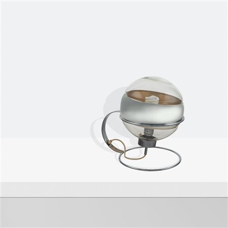 Manifattura italianaanni 7033x35x23 cm.lampada da tavolo, acciaio e vetro
