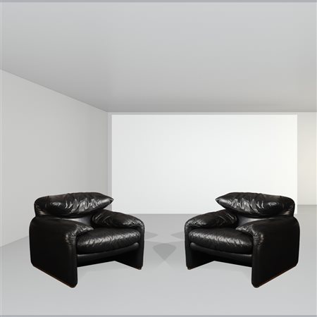 Vico MagistrettiItalia, anni 7070x90x85 cm.coppia di poltrone Maralunga,...