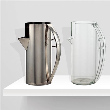 Carlo Scarpa, prod. Cleto Munari (2)1987 circah. 22 cm.due caraffe,...