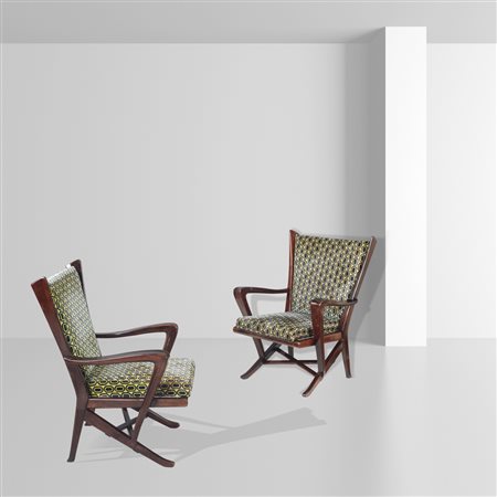 Augusto Romano (2)Italia, anni 5097x70x70 cm.coppia di poltrone, legno...