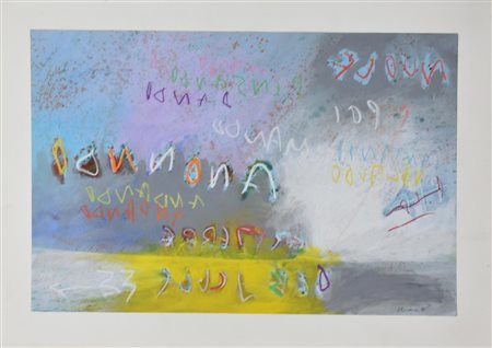 Renzo Nucara SENZA TITOLO tecnica mista su carta, cm 39x60 sul fronte: firma...