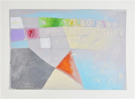 Renzo Nucara SENZA TITOLO tecnica mista su cartoncino, cm 39,5x60 sul fronte:...