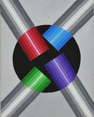 Francesco Fasano CONVERGENZE acrilici su cartoncino, cm 21x16,5 sul retro:...