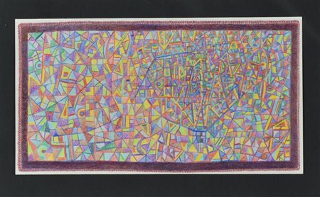 Enzo Branca SENZA TITOLO matite colorate su carta, cm 15x17,5 sul retro:...