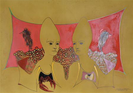 Angelo Maria Venturino SENZA TITOLO tecnica mista su carta, cm 68x96 sul...