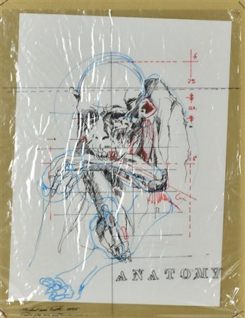 Sebastiano Trovato STUDIO PER UNA ANATOMIA tecnica mista e collage su carta,...