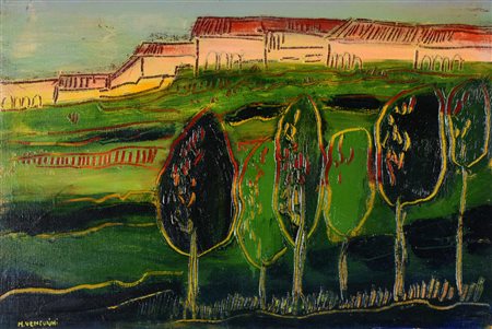 M. Venturini SENZA TITOLO olio su tela, cm 30x45 sul fronte: firma