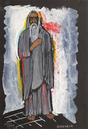 Attilio Efrati BOZZETTO PER COSTUME TEATRALE RELATIVO A OROVESO(personaggio...