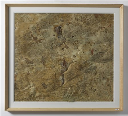 ROTELLA MIMMO (1918 - 2006) - Muro romano con impronte di pneumatici.