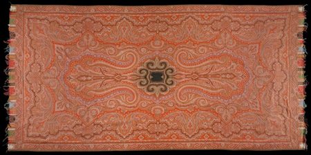 Scialle Kashmir, Francia - Lione, seconda metà secolo XIX.
Tessuto a mano con t