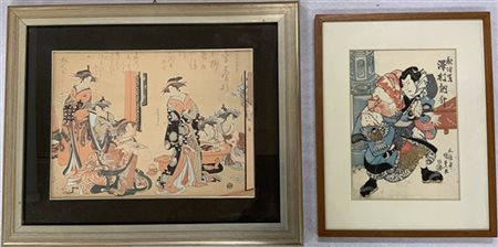 Lotto di due stampe a colori, misure differenti (difetti)