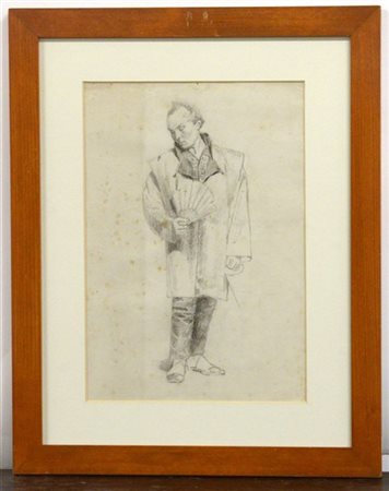 Scuola della fine del secolo XIX-inizio XX "Figura virile in abiti orientali" m