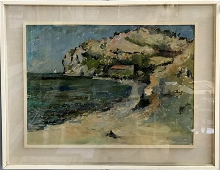 Dino Brizzi "Marina" olio su masonite (cm 50x70) Al retro: cartiglio Mostra Inte