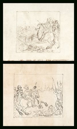 Scuola della fine del secolo XVIII

Battaglie
Coppia di disegni a penna e inchi