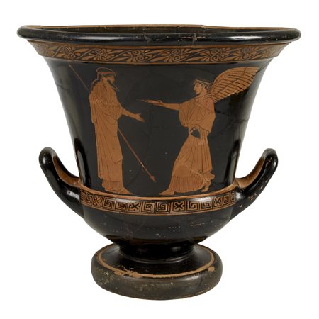 CRATERE A CALICE ATTICO DATAZIONE: fine V sec. a. C. MATERIA E TECNICA:...