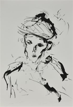 Ernesto Treccani VOLTO litografia, foglio cm 70x50 firma e numerato esemplare...