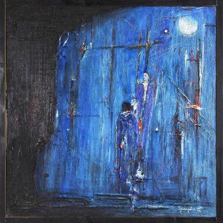 Ciro Spinapolice L'OSTIA CONSACRATA tecnica mista su tela, cm 60x60 firma sul...