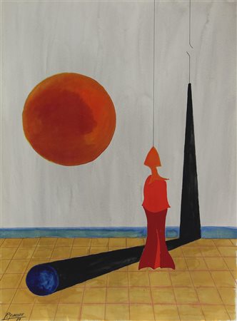 Piero Gianuzzi SENZA TITOLO tecnica mista su cartoncino Fabriano, cm 76x56,5...